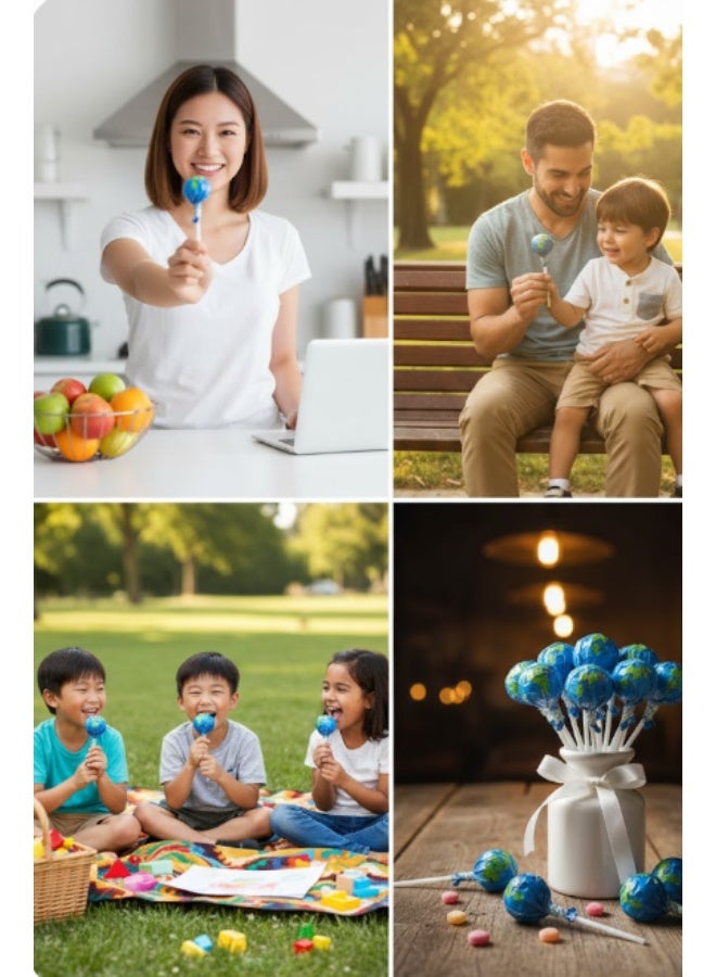 بورجات مصاصات بورجات بنكهة التوت الأزرق – عبوة 12 قطعة | حلوى صلبة بطعم فاكهي حلو ومنعش - Image 4